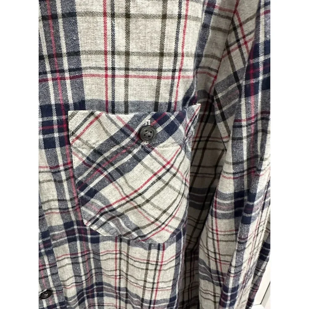 Banana Republic Men's Plaid Button-Up‎ Shirt Multicolor Size S Standard Gray